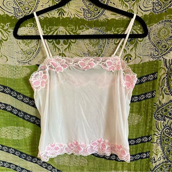 Vintage Y2K Rampage Fairy Blush and Cream Sheer Camisole Size Large - Picture 1 of 13